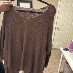 Elegant Brown Knit Sweater for Women